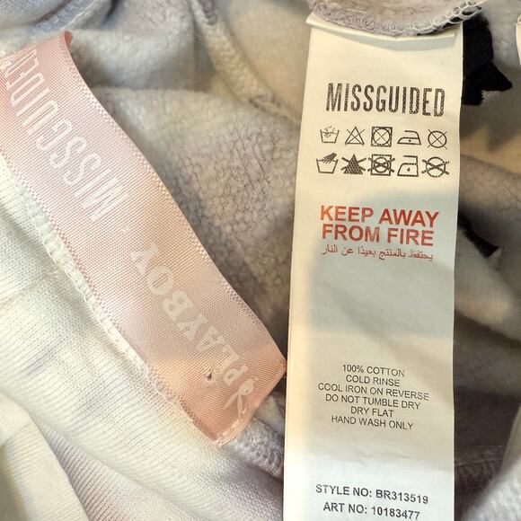 Misguided x Playboy bunny 10 Tie Dye cropped hoodie SP 2892 - Picture 5 of 11